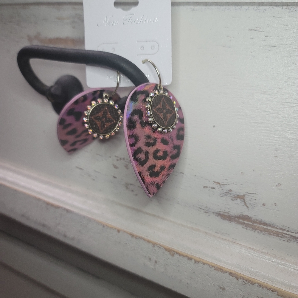 Pink shimmer earrings